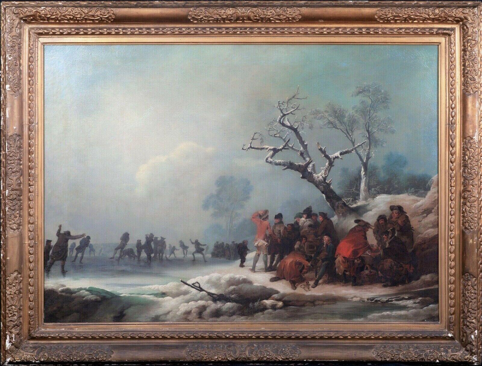 Figure Ice Skating In Hyde Park, 18th Century  Philip Jakob II DE LOUTHERBOURG  - Painting by Unknown