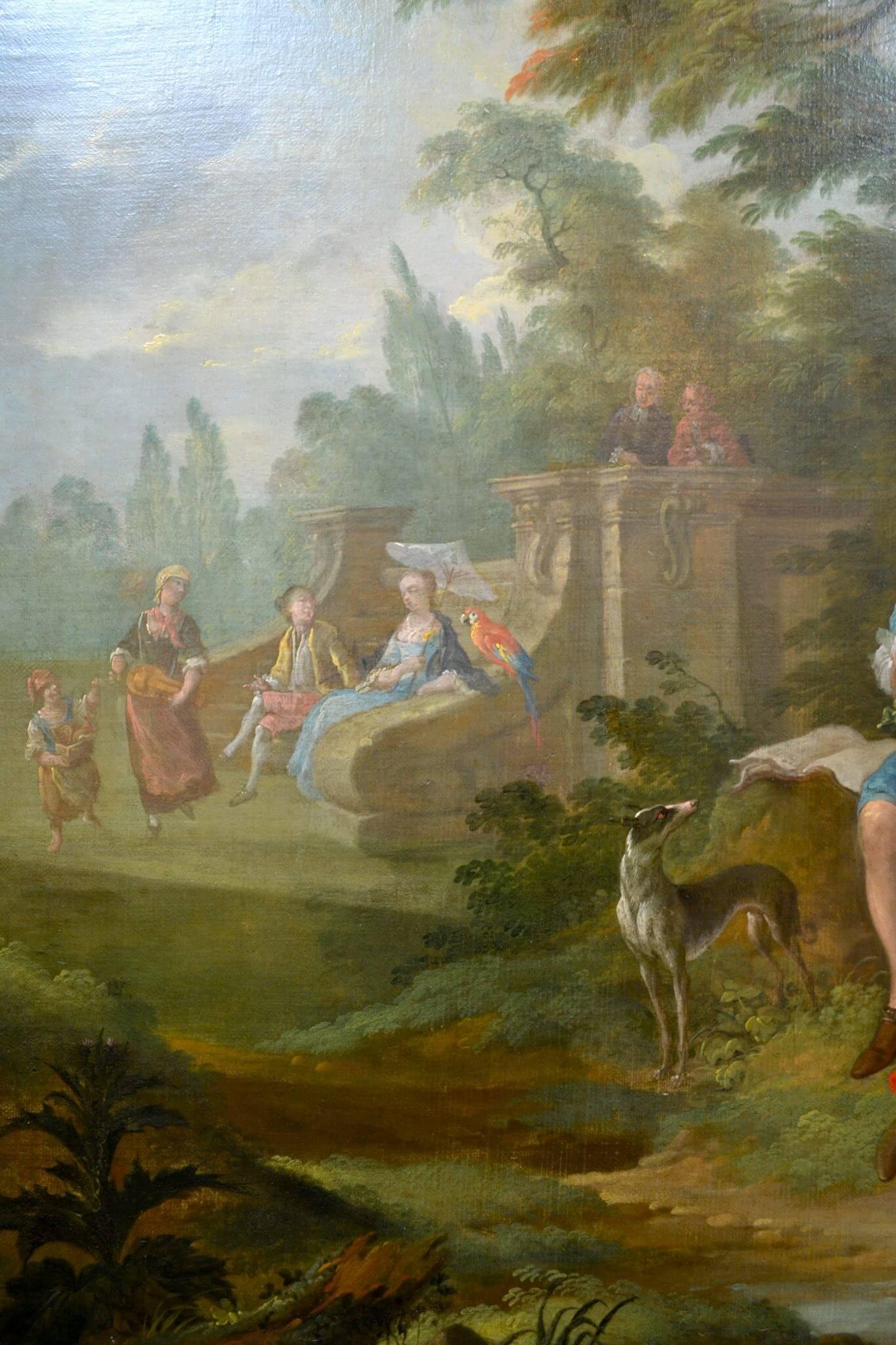 Figures in a Landscape Attributed to Pater - Romantic Painting by Unknown