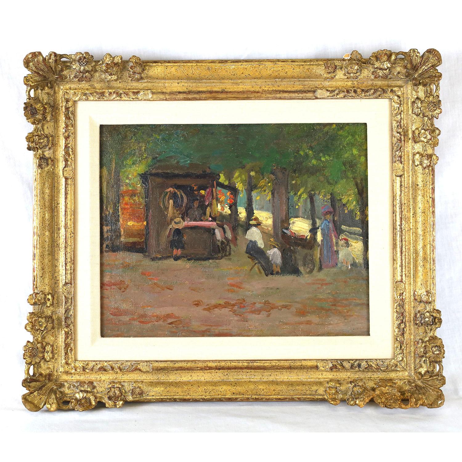 Figures in the Park – Painting von Unknown