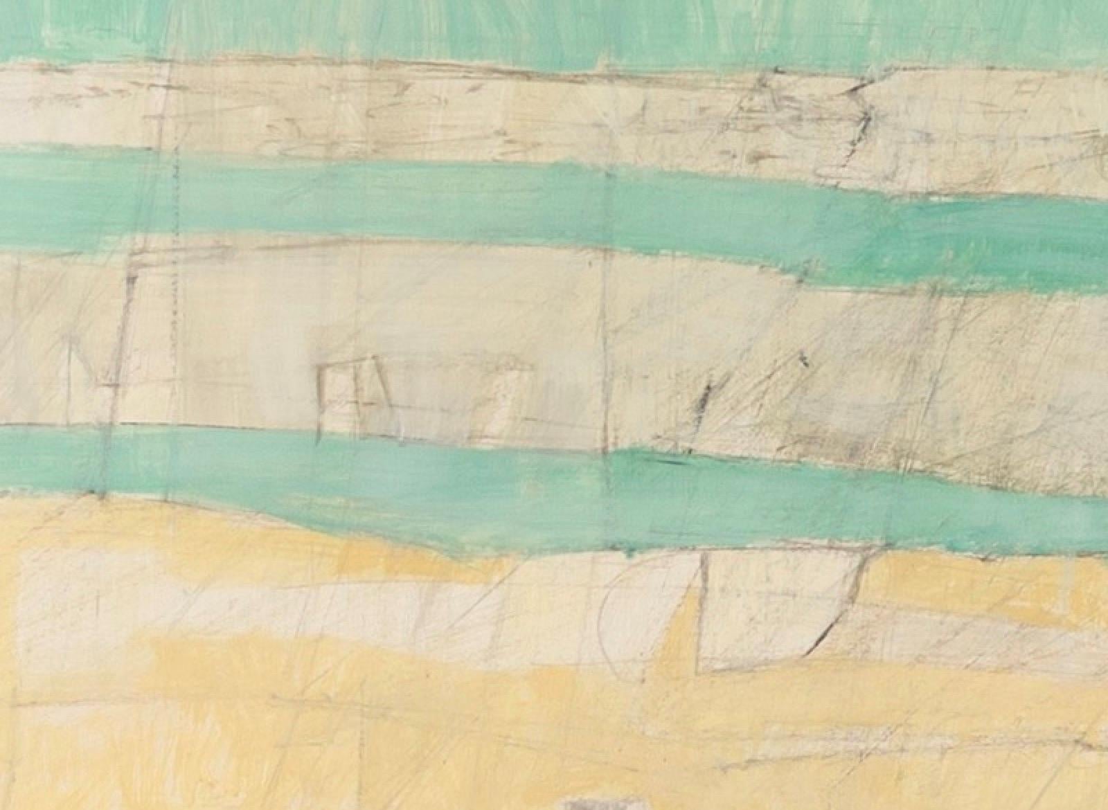 Figures Talking, Oil on Paper Painting by Philip Jones, 1973 For Sale 5