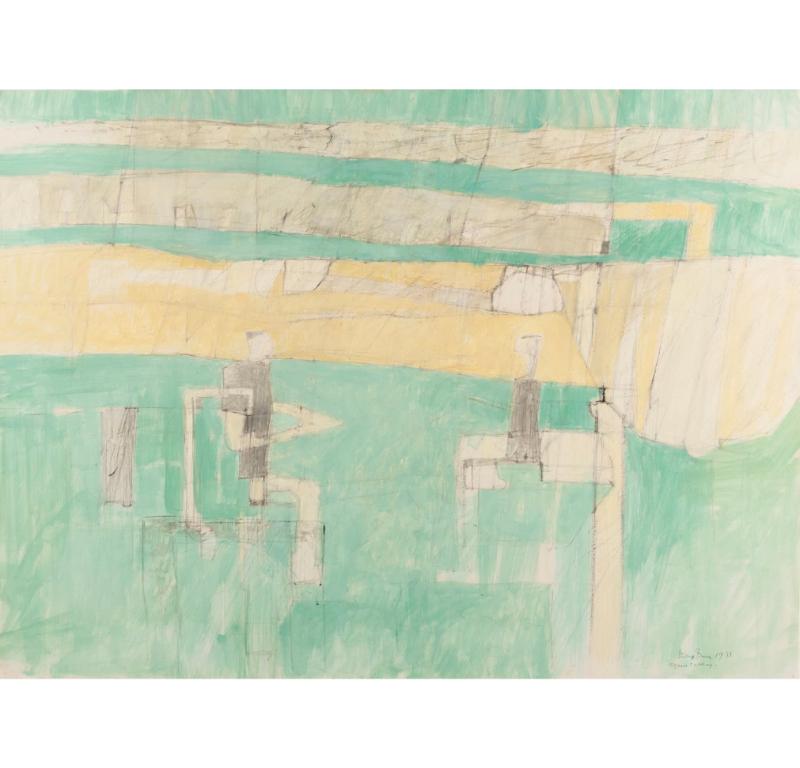 Figures Talking, Oil on Paper Painting by Philip Jones 1933-2008, 1973

Additional information:
Medium: Oil on paper
55.9 x 76.2 cm
22 x 30 in
Signed, dated and titled

Philip Jones was an English artist who was based in Norfolk for much of his