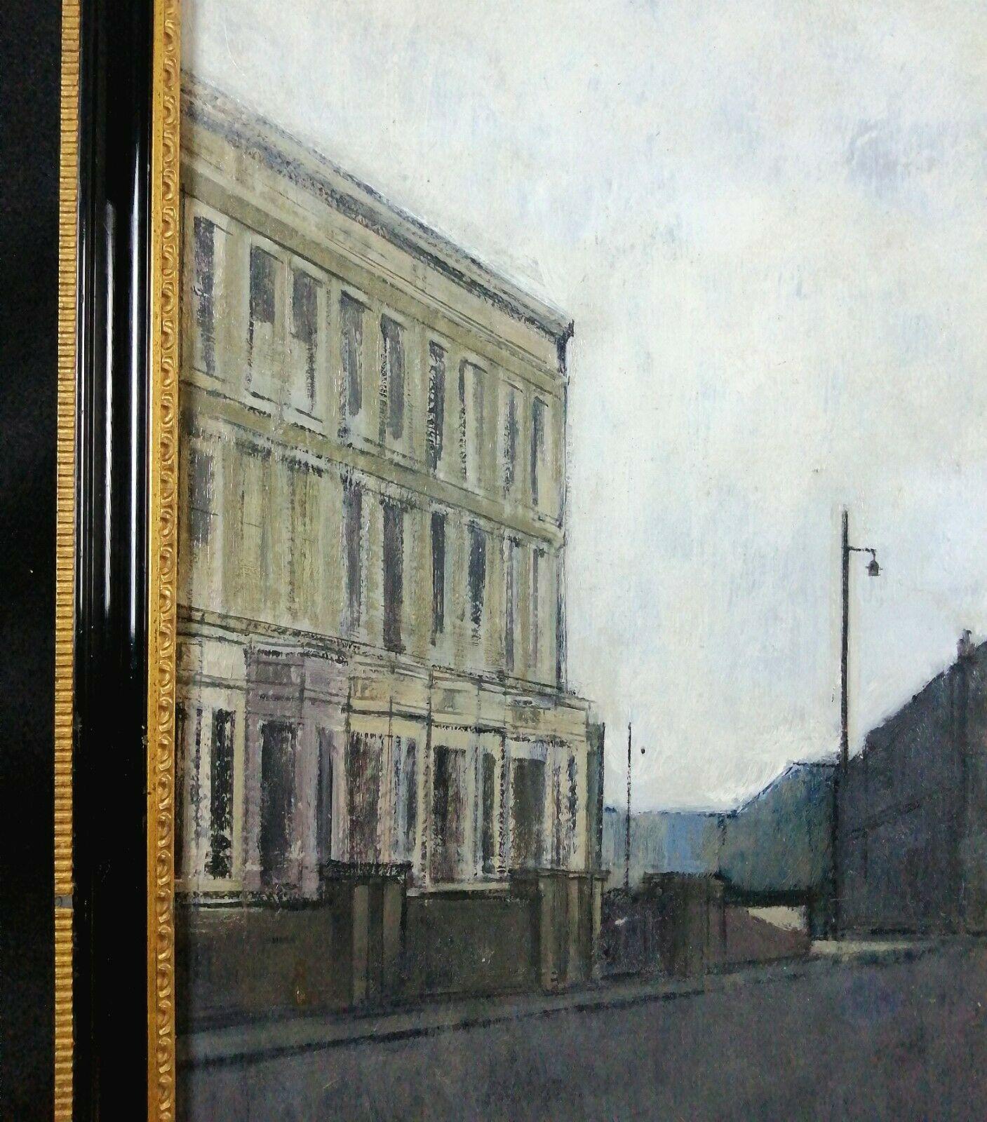 Finborough Theatre - Large Mid 20th Century Oil on Board London Street Painting 3