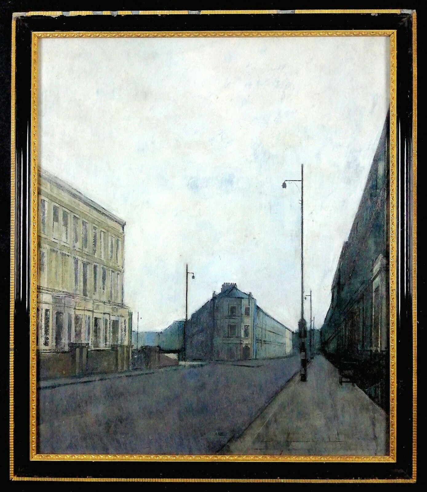 Unknown Landscape Painting - Finborough Theatre - Large Mid 20th Century Oil on Board London Street Painting
