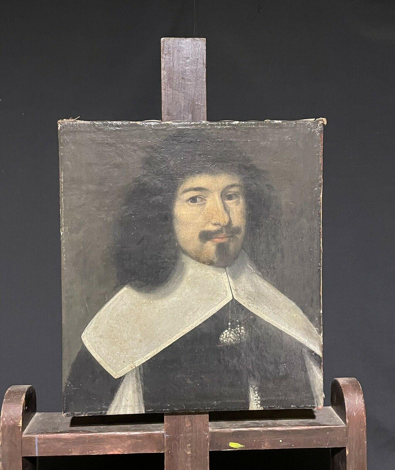 FINE 17TH CENTURY FRENCH OLD MASTER OIL PAINTING - PORTRAIT OF GENTLEMAN - Painting by Unknown