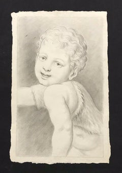 FINE 18TH/ 19TH CENTURY ITALIAN OLD MASTER DRAWING - HEAD PORTRAIT OF CHILD