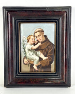 Enamel on Porcelain Depicting Saint Anthony with the Christ Ch