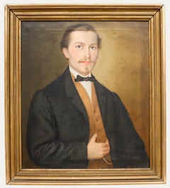 Antique Fine 19th Century Oil - Portrait of a Gentleman with a Signet Ring