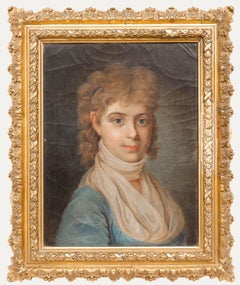 Fine 19th Century Oil - Portrait of a Girl with Golden Curls