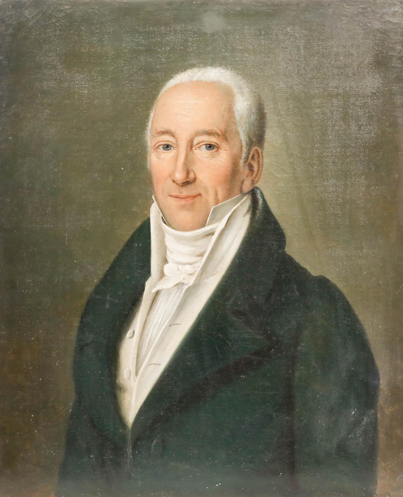 Fine 19th Century Oil - Portrait of Louis Lesourd - Painting by Unknown