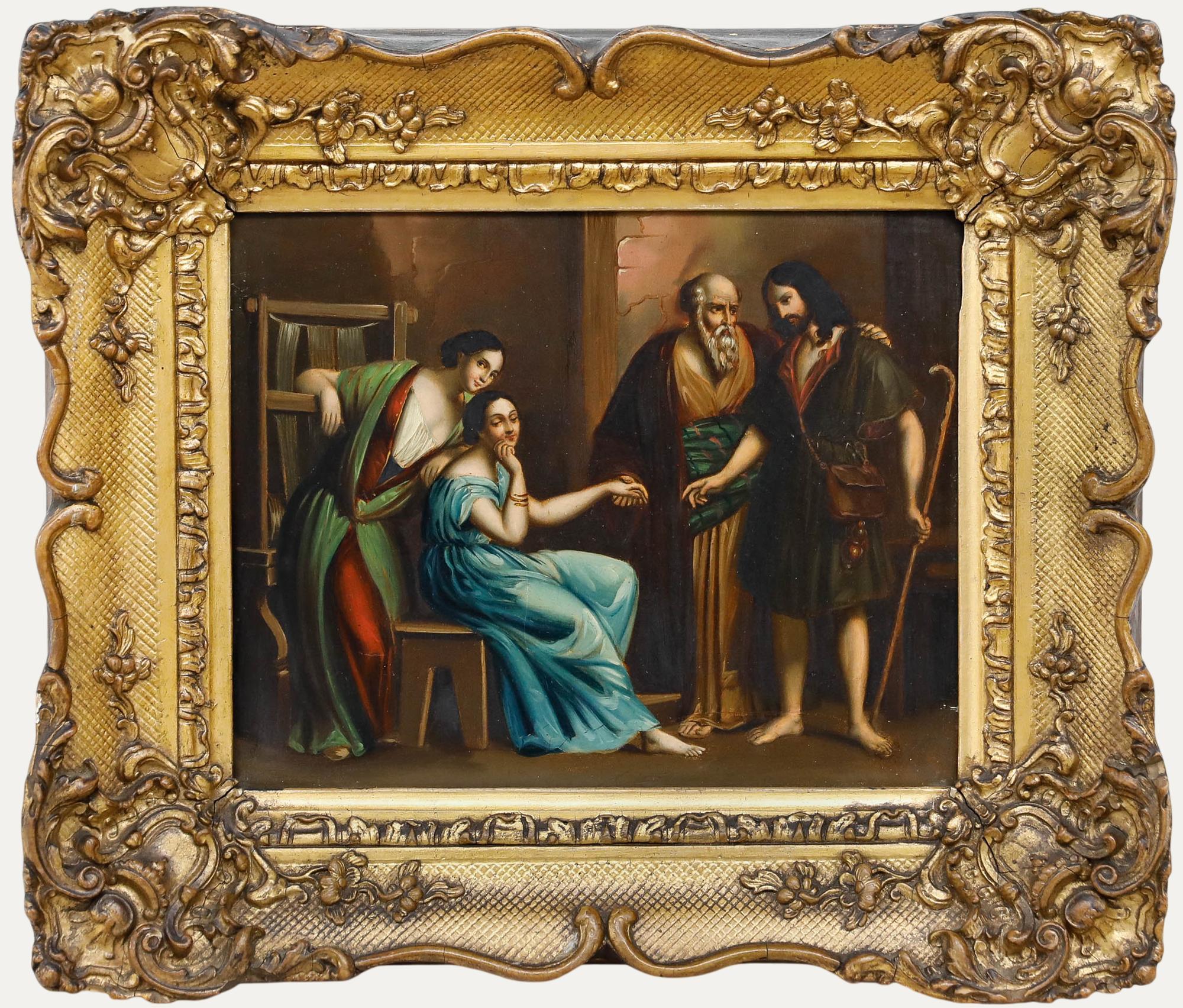 Feines Öl aus dem 19. Jahrhundert - Die Verlobung