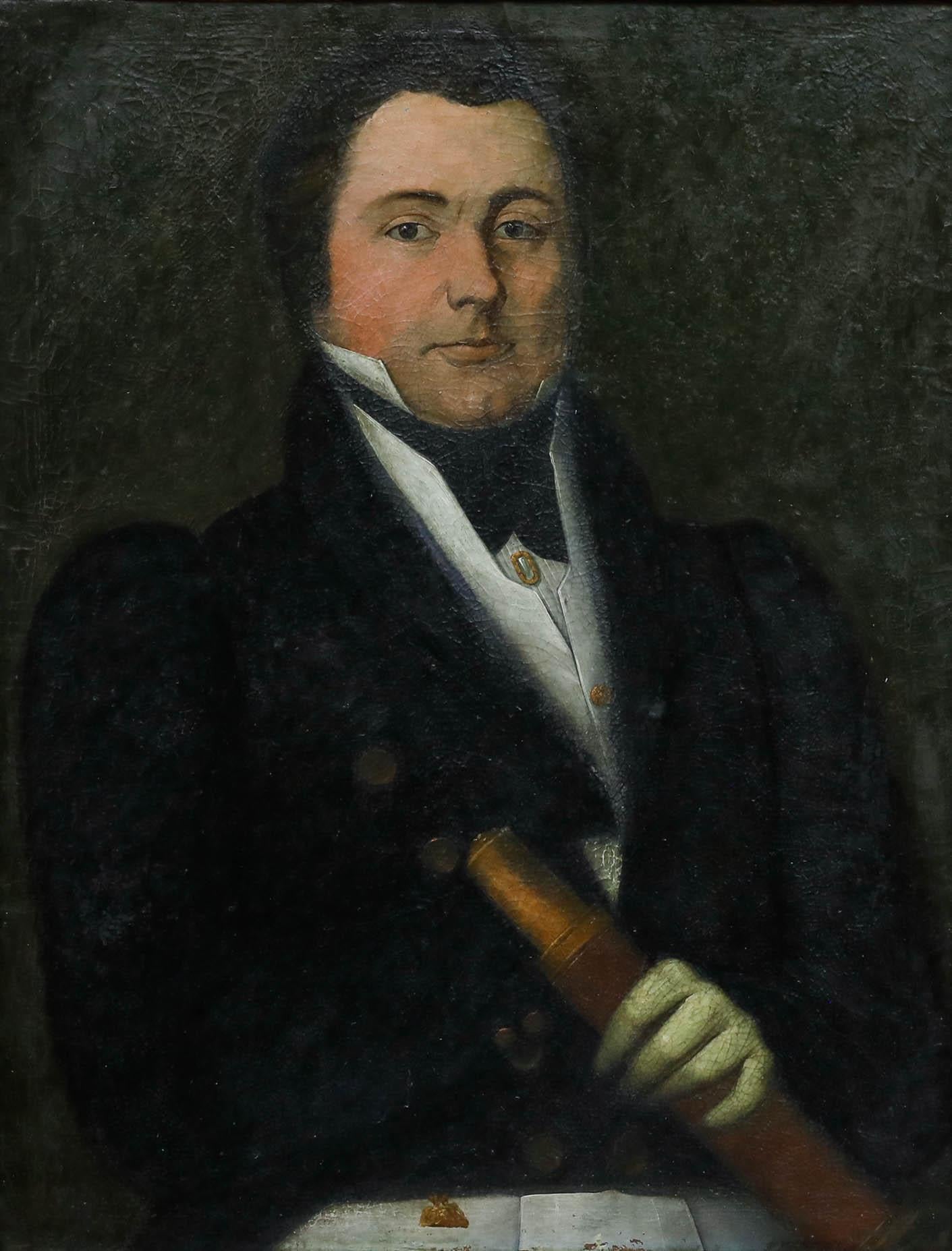 Fine 19th Century Oil - The Captain - Painting by Unknown