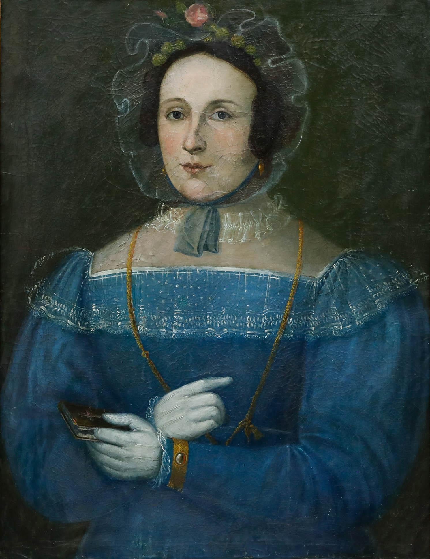 Fine 19th Century Oil - The Captain's Wife - Painting by Unknown