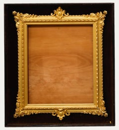 Antique Fine 19th Century Picture Frame In Mahogany Box
