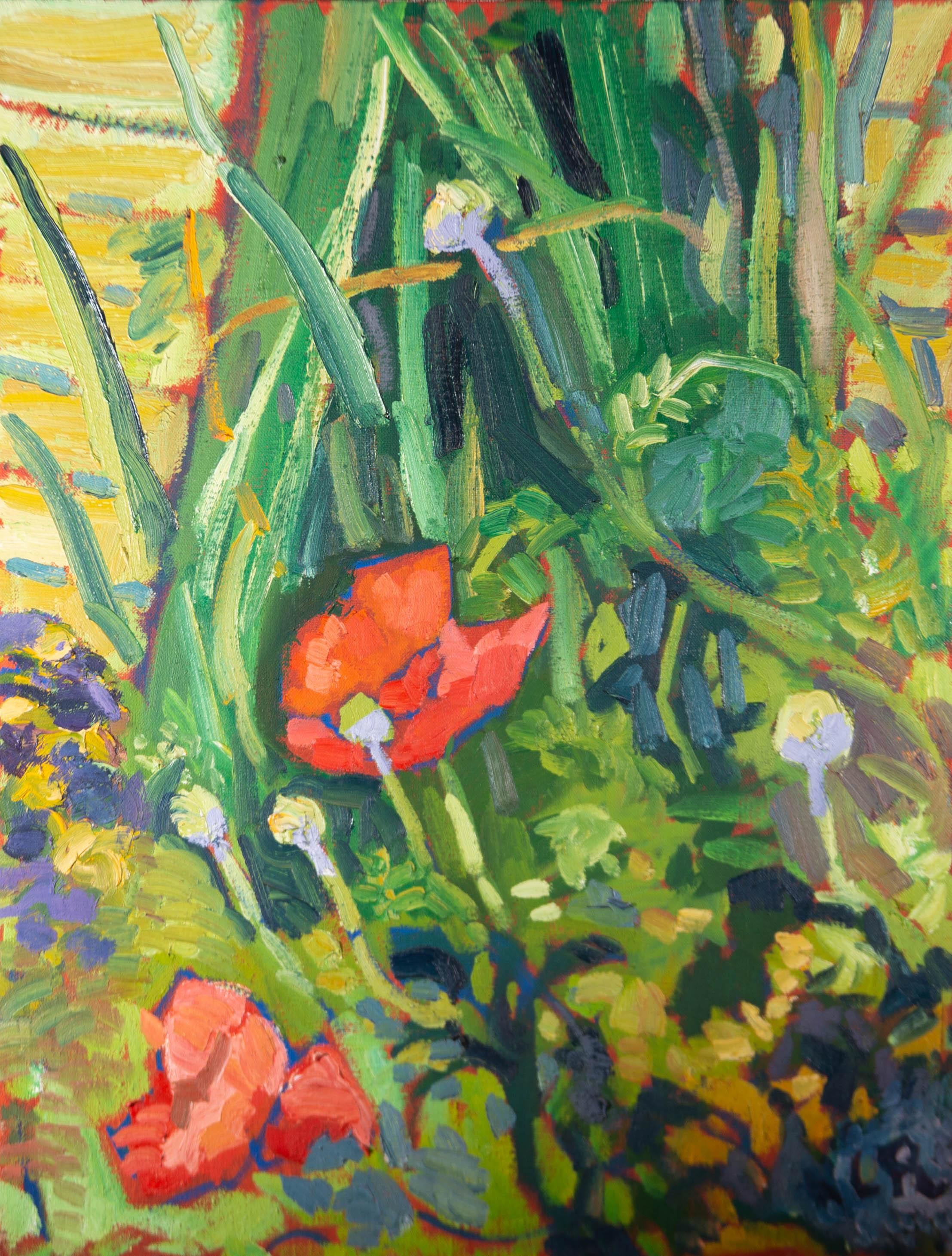 Fine Contemporary Oil - Wild Flowers - Painting by Unknown