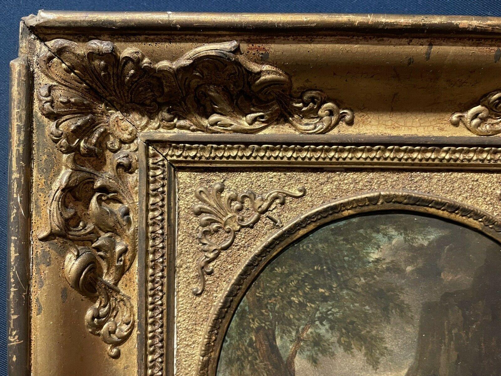 FINE EARLY 18TH CENTURY FLEMISH OLD MASTER OIL ON TONDO WOOD PANEL - TRAVELLER - Brown Figurative Painting by Unknown