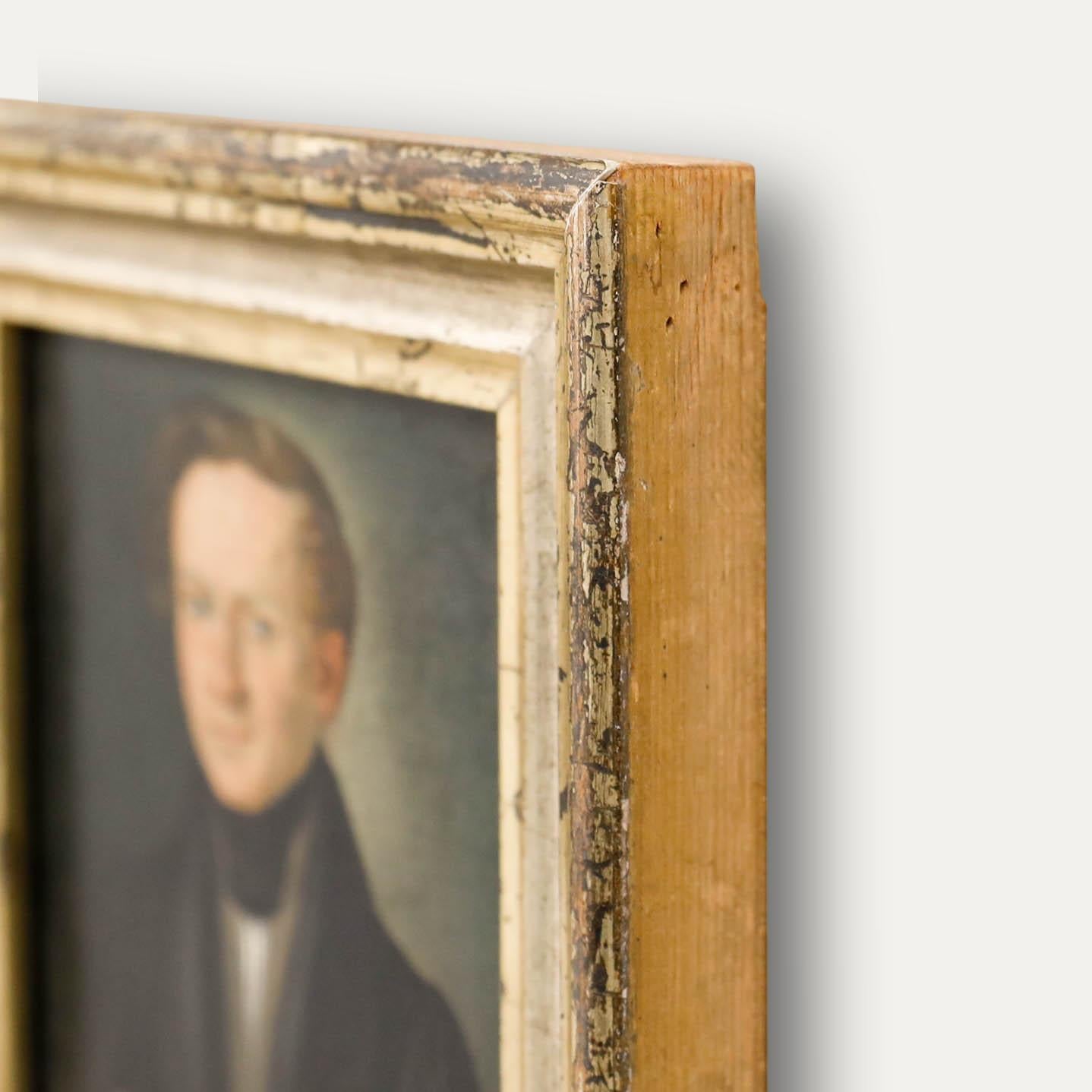 Belle huile du début du 19e siècle - Portrait d'un gentleman avisé en vente 1