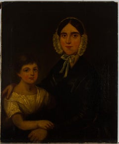 Fine Early 19th Century Oil - Portrait of a Mother and Child