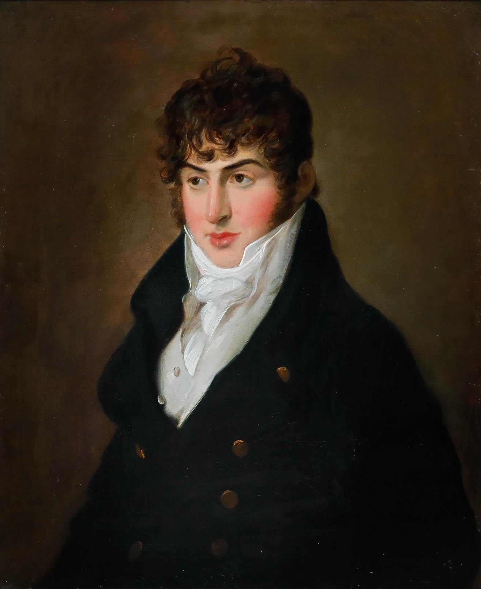 Fine Early 19th Century Oil - Portrait of a Regency Gentleman - Painting by Unknown