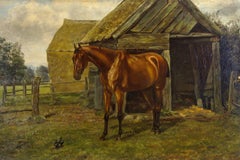 Fine Early 20th Century Oil - Irish Sport Horse in Paddock