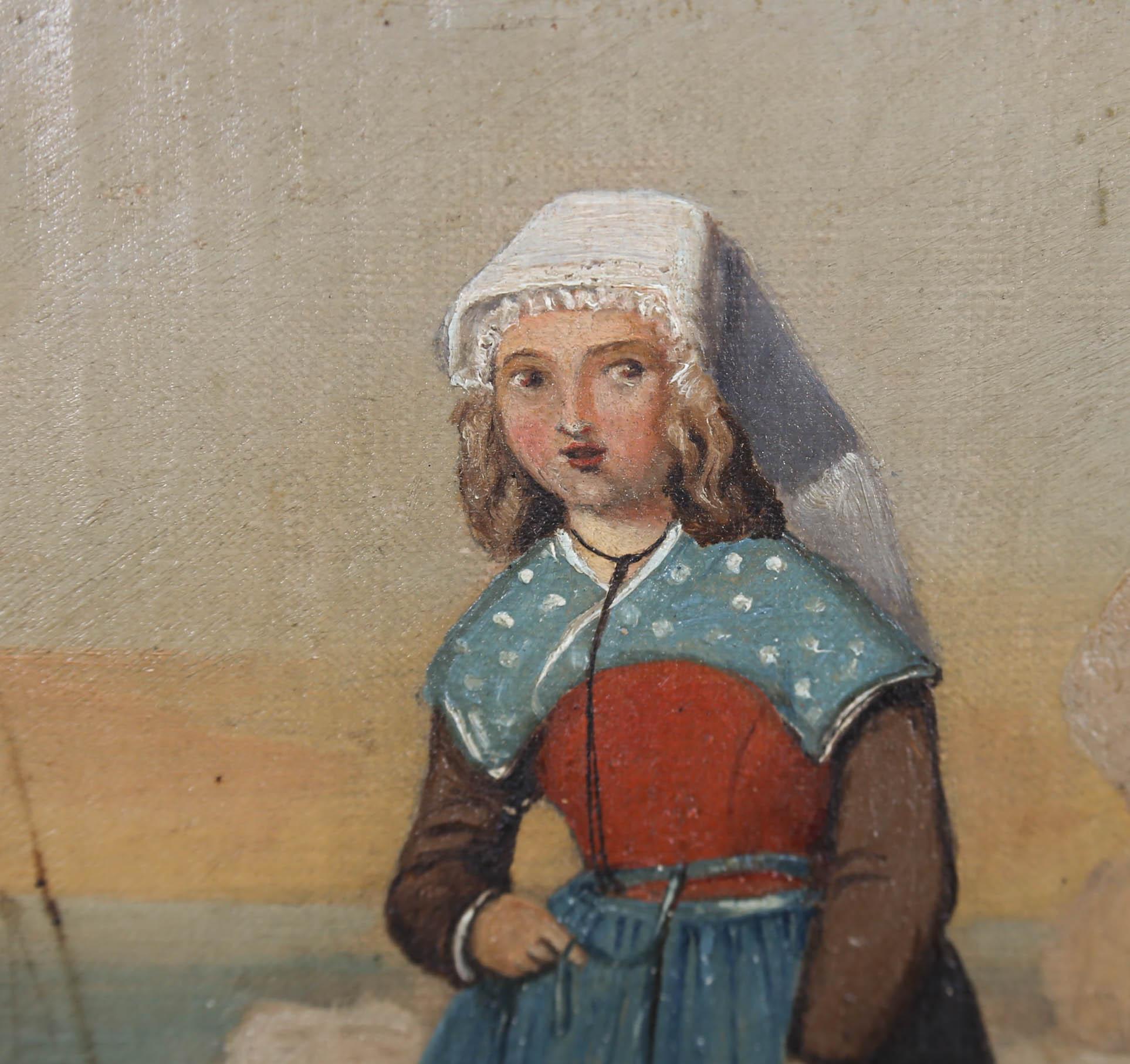 Fine Framed 19th Century Oil - Fisherman's Daughter 2