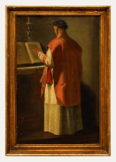 Fine Framed Early 20th Century Oil - Portrait of a Priest