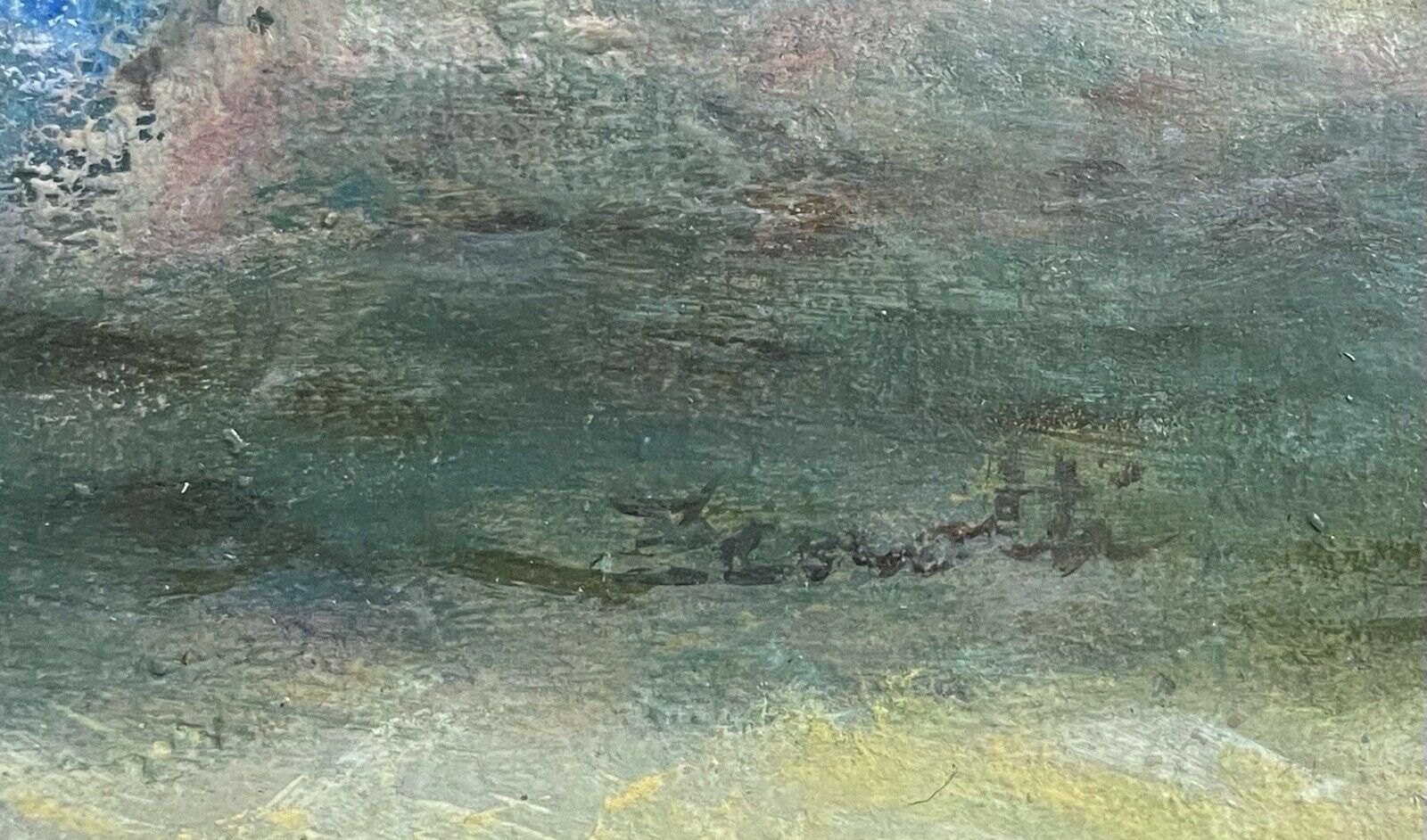 Artista/ Escuela: Escuela francesa, mediados del siglo XX, firmado indistintamente en la esquina inferior

Título: Elegante familia disfrutando de un día en la playa

Técnica: Pintura al óleo sobre lienzo. 

Tamaño:      marco: 15 x 20 pulgadas
    