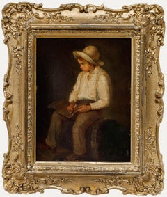 Fine Mid 19th Century Oil - Boy in Thought