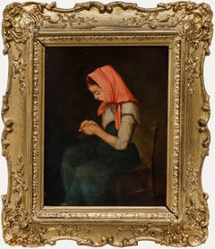 Fine Mid 19th Century Oil - Needlework