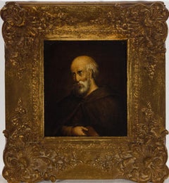 Fine Mid 19th Century Oil - Portrait of a Scholarly Monk