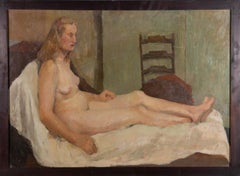 Fine  Mid 20th Century Oil - Reclining Nude