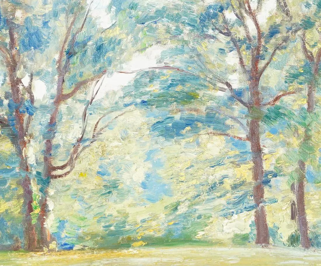Fine Quality Antique American School Impressionist Landscape Signed Oil Painting 3