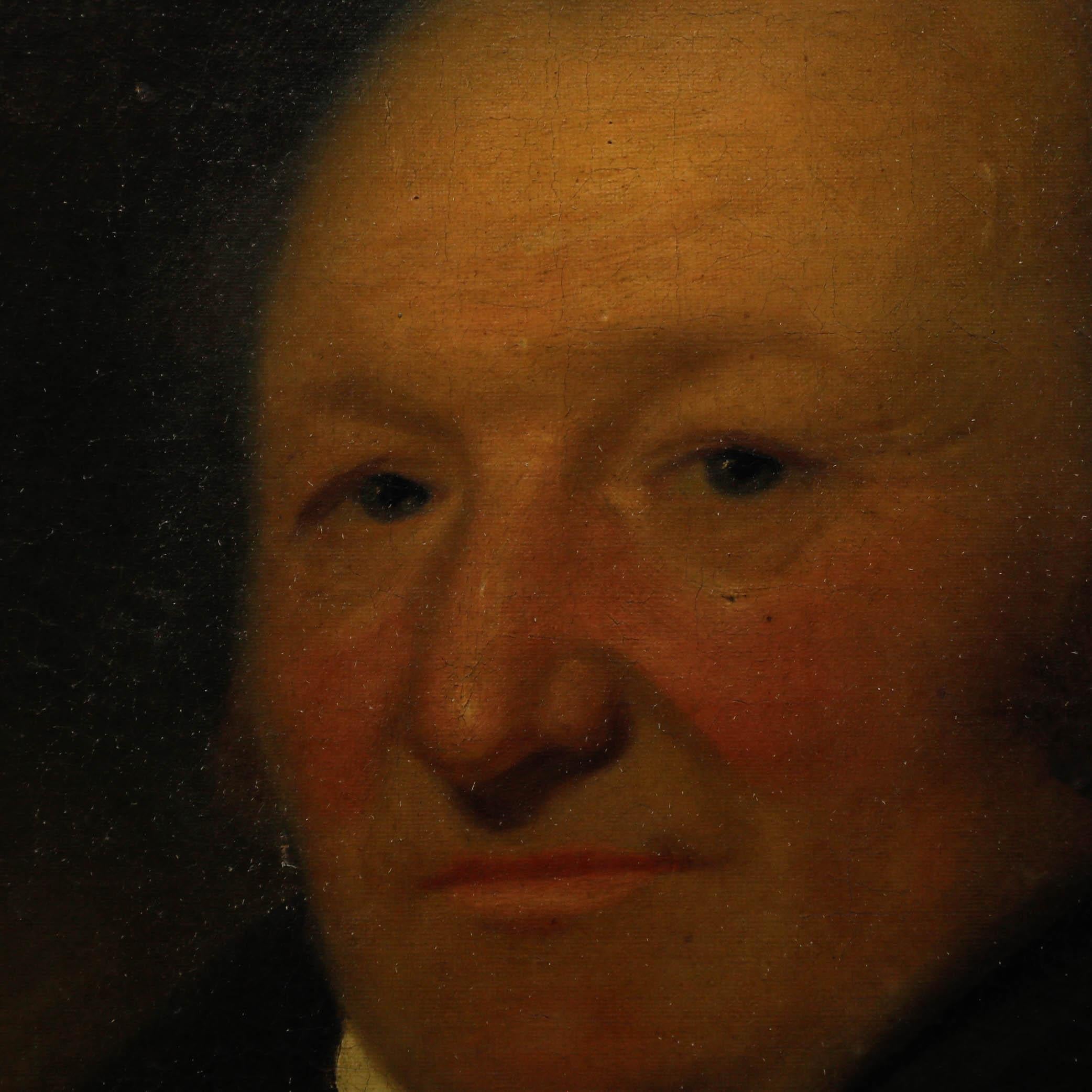 Un très beau portrait d'un gentleman que l'on pense être du nom de 'Riddell'. Probablement apparentée au clan Riddell, la famille était de riches marchands d'Édimbourg. Ce gentleman bien habillé porte une veste à col haut, sombre et à la mode, ainsi