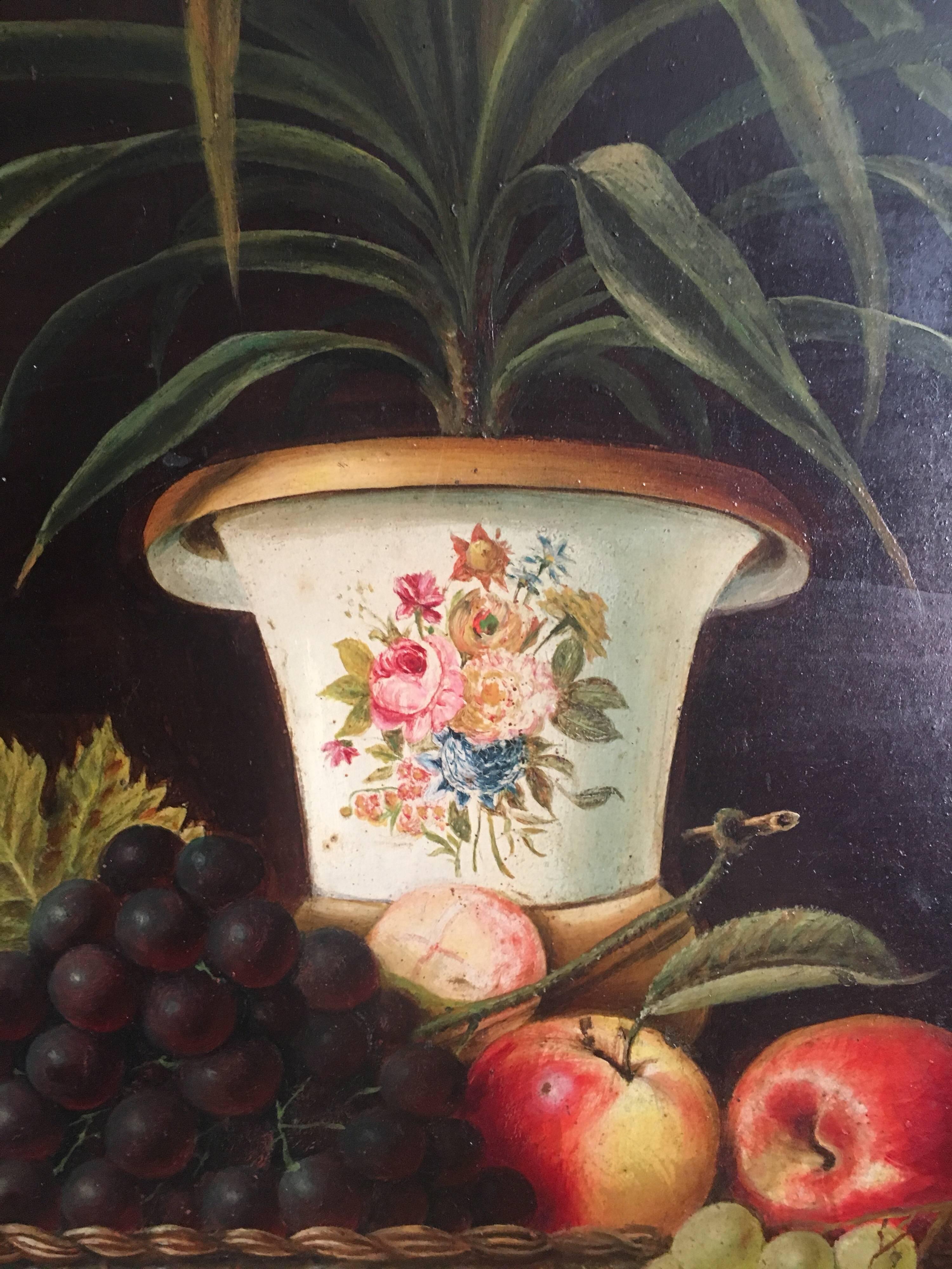 Fine Still Life Fruit Antique English Oil Painting  For Sale 2