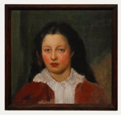 Fine Turn of the Century Oil - Pre-Raphaelite Girl