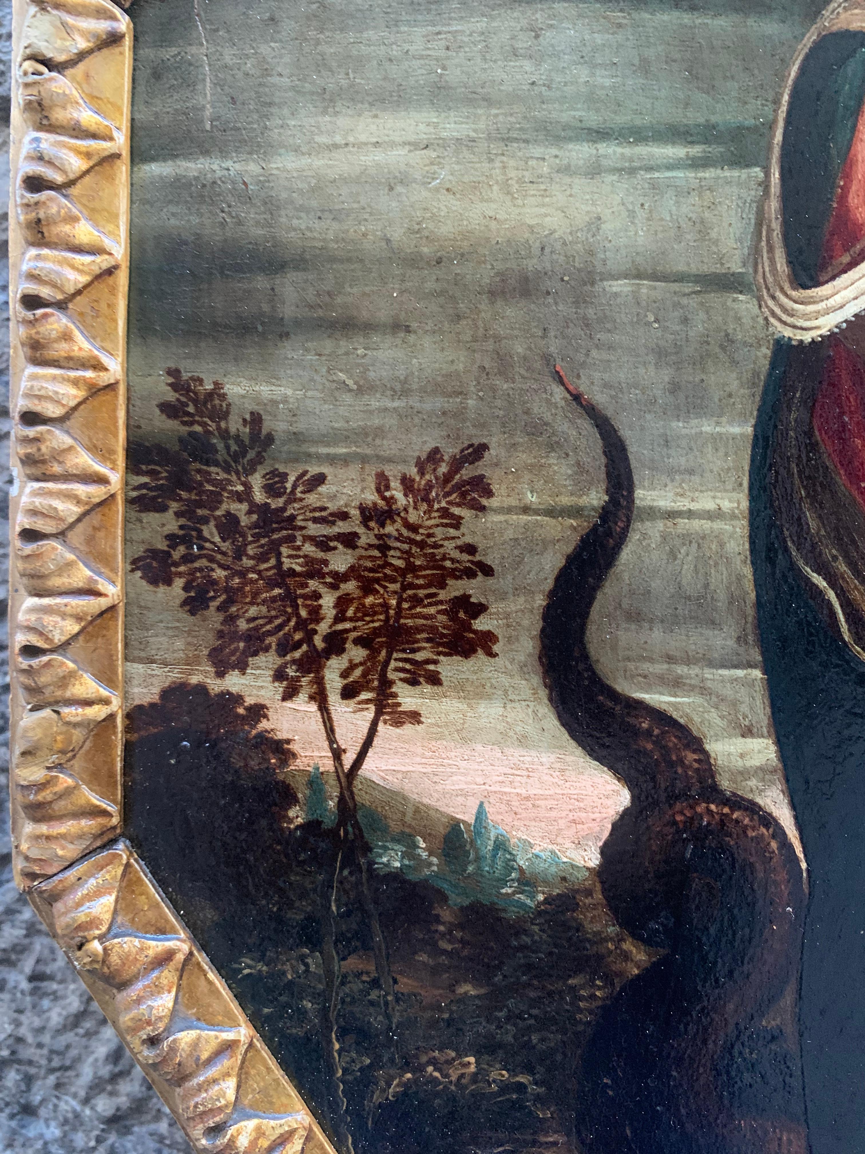 Fine XVI secolo. Immacolata concezione. Vergine con il bambino ed il drago. 11
