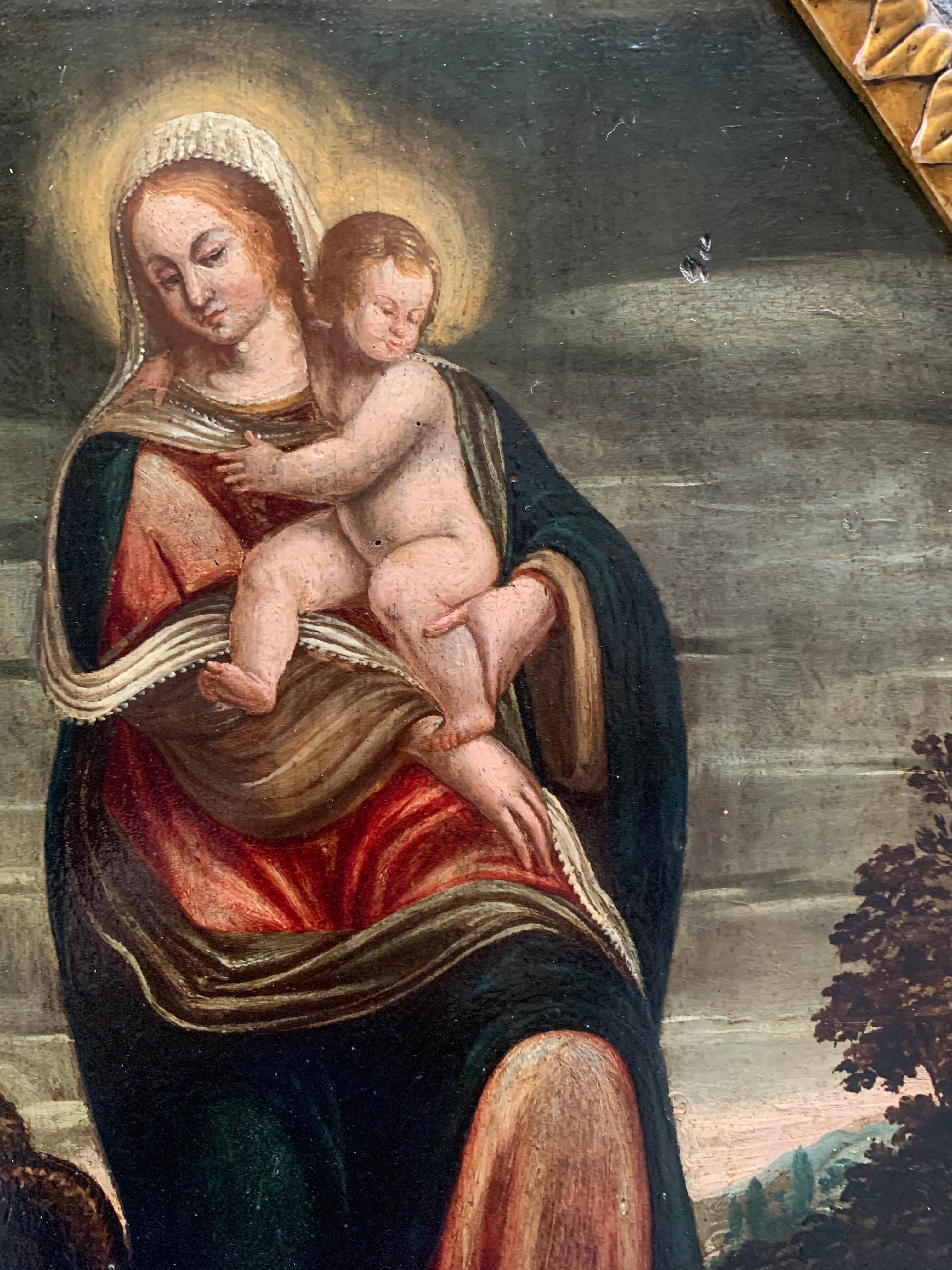 Fine XVI secolo. Immacolata concezione. Vergine con il bambino ed il drago. 14