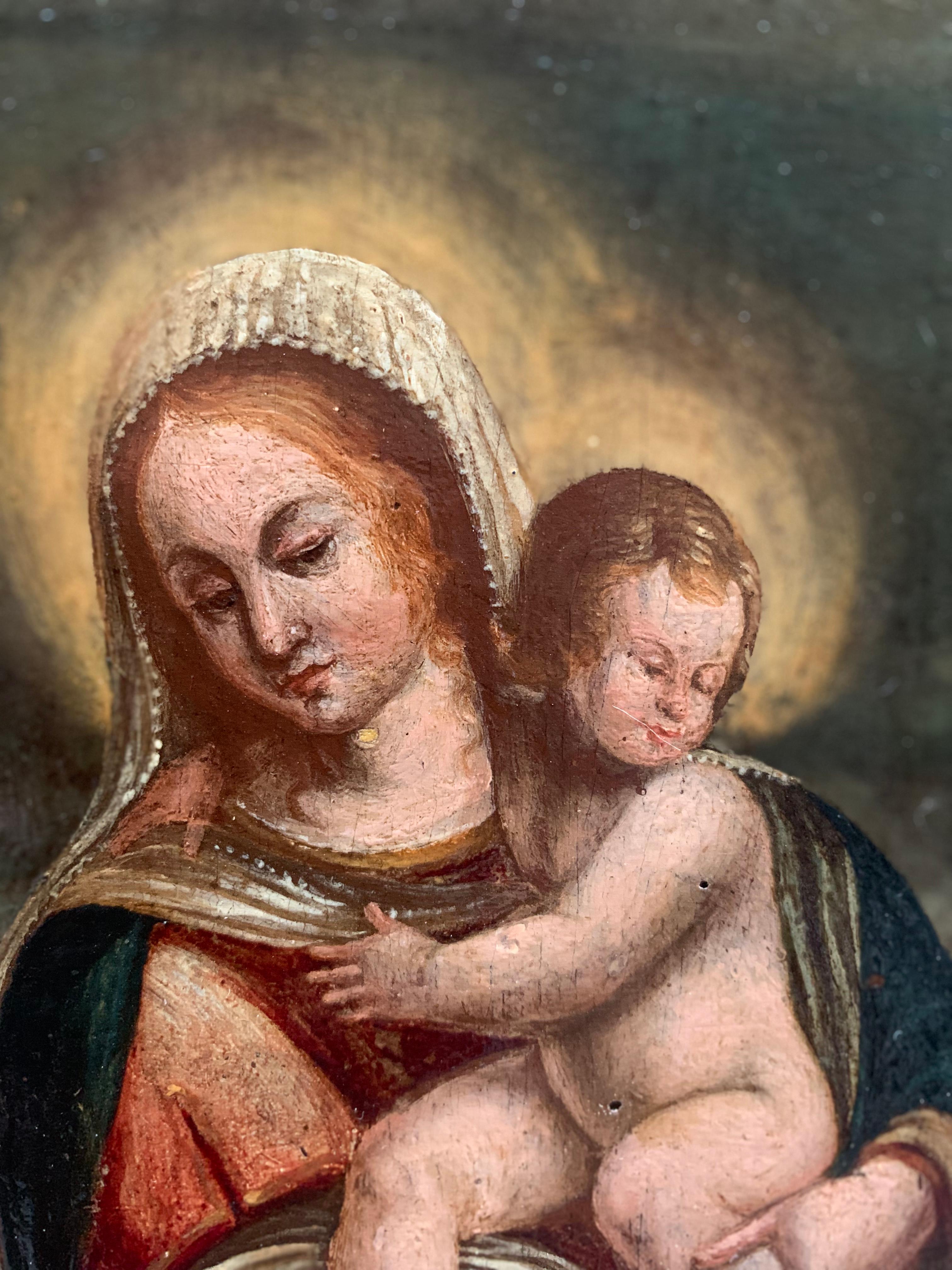 Fine XVI secolo. Immacolata concezione. Vergine con il bambino ed il drago. 1