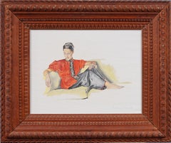 Finely Framed American School Realist Portrait Elegant Young Woman Oil Painting