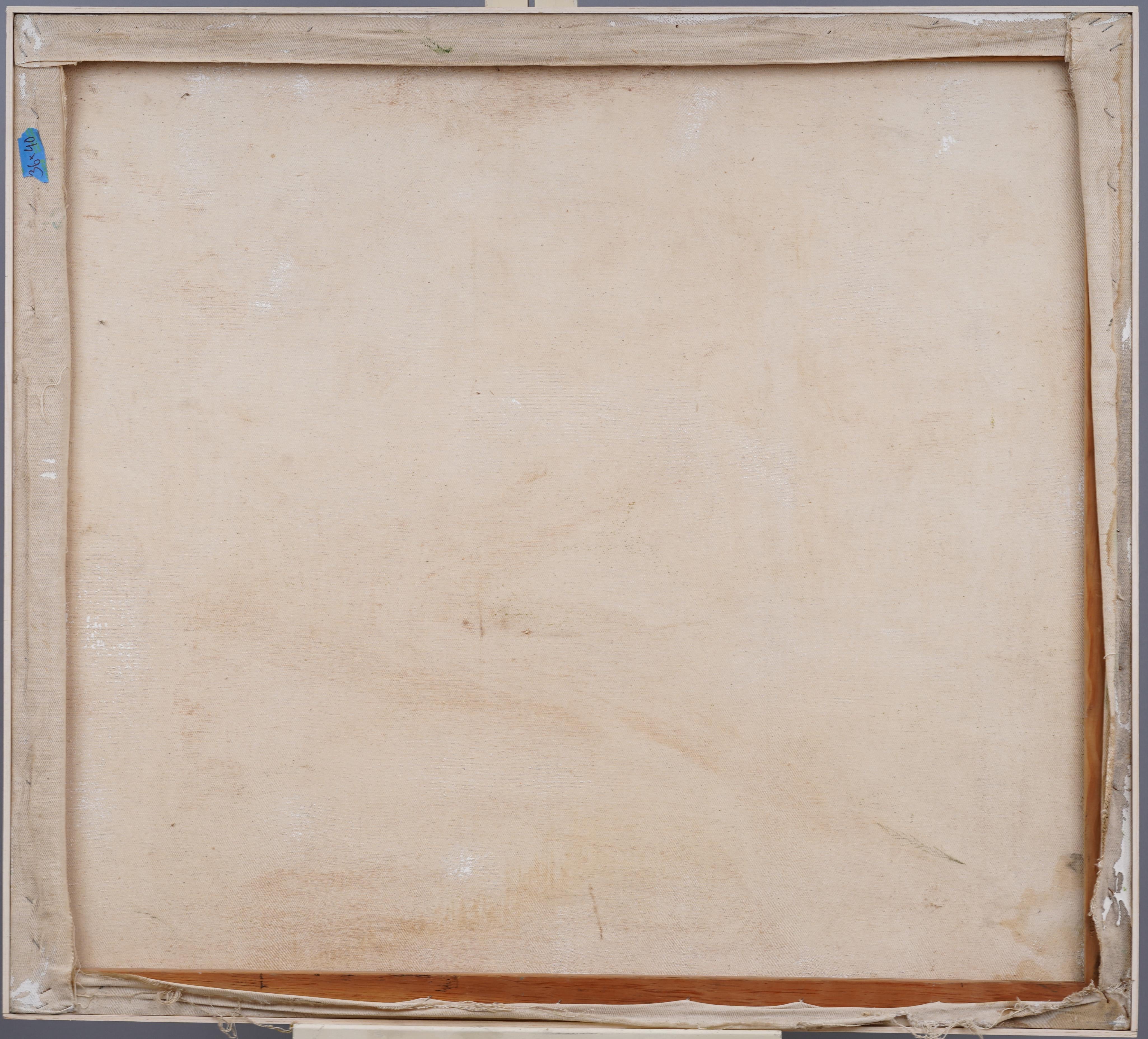 Antico paesaggio modernista americano finemente dipinto e incorniciato, pittura ad olio estiva 2