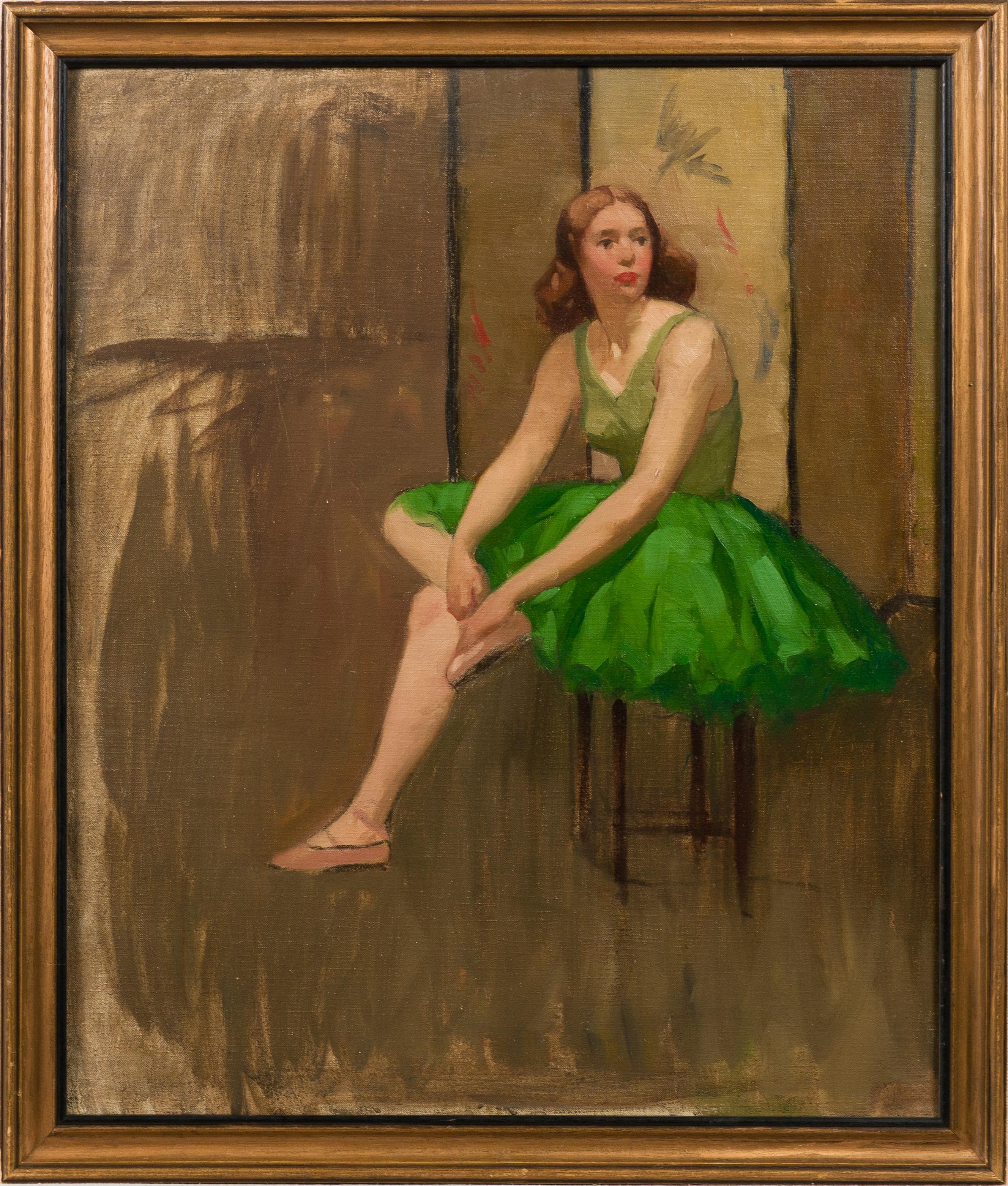 Portrait de ballerine américaine anciennement peint encadré