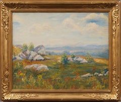 Fein bemalter gerahmter antiker amerikanischer impressionistischer Herbstlandschaft, Ölgemälde