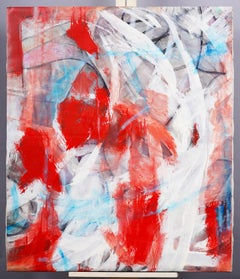 "Fire and Ice" Large Original Abstract Oil Painting