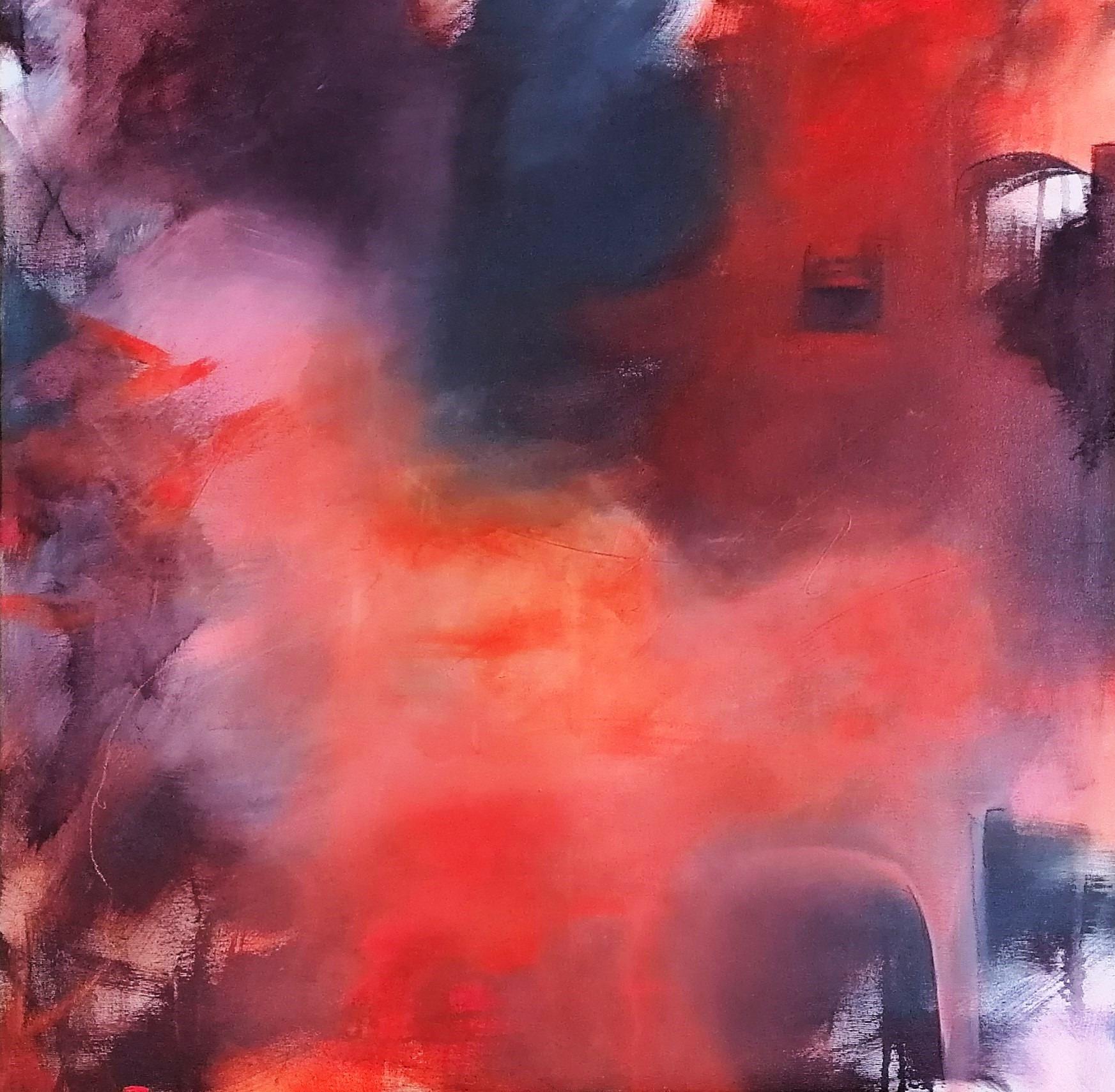Fire In The Town II by Eva Munk - Painting by Unknown