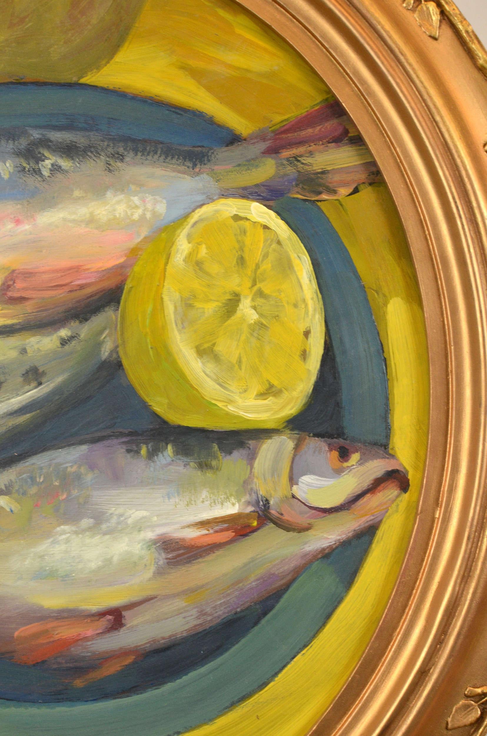 Fisch. 2016. Ölkarton. 40x35 cm (Realismus), Painting, von Unknown