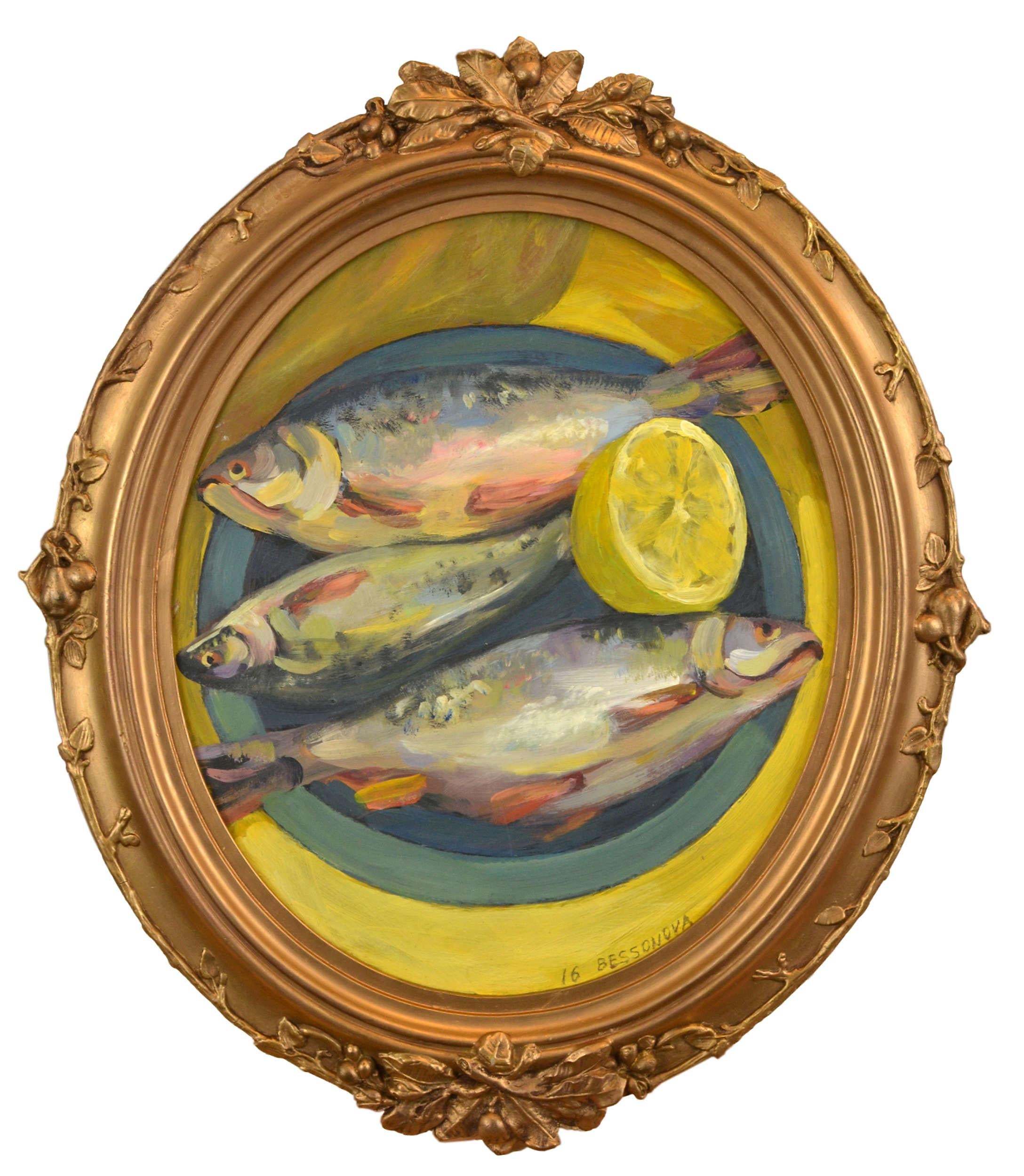 Fisch. 2016. Ölkarton. 40x35 cm