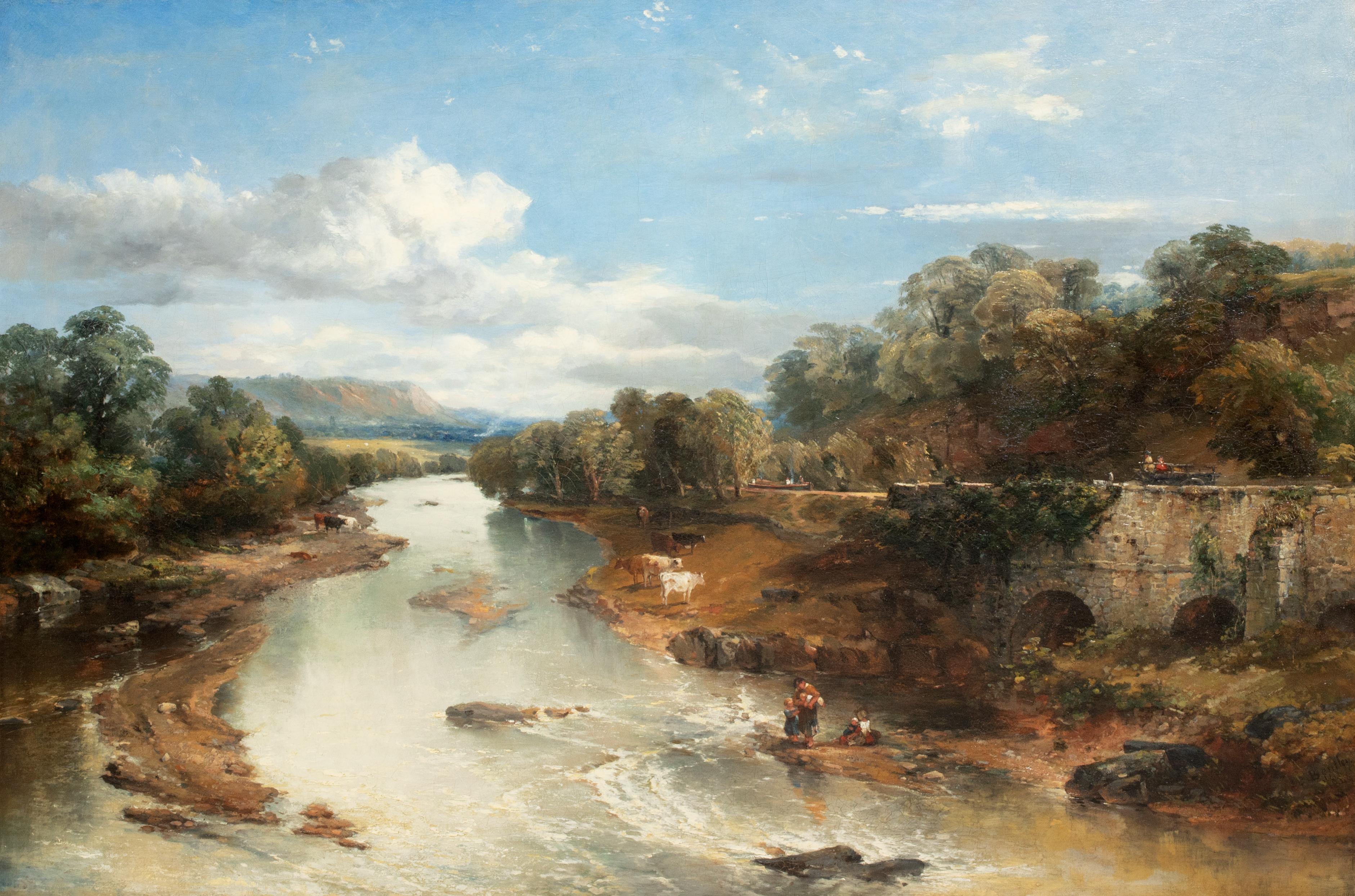  Fishing At The Four Arches, Bingley, Yorkshire, dated 1849

Joseph Clayton Bentley (1809-1851) 

Large 19th Century English river fishing landscape at The Four Arches, Bingley, Yorkshire, oil on canvas by Joseph Clayton Bentley. Excellent quality