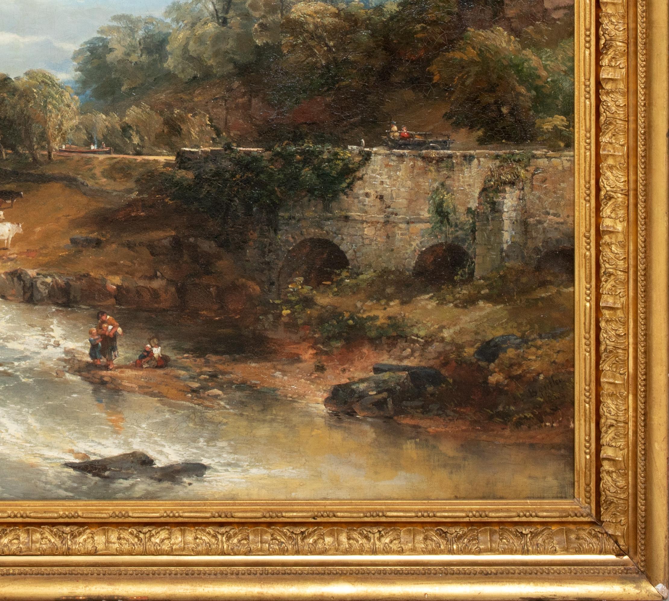  Fishing At The Four Arches, Bingley, Yorkshire, Joseph Clayton Bentley For Sale 1