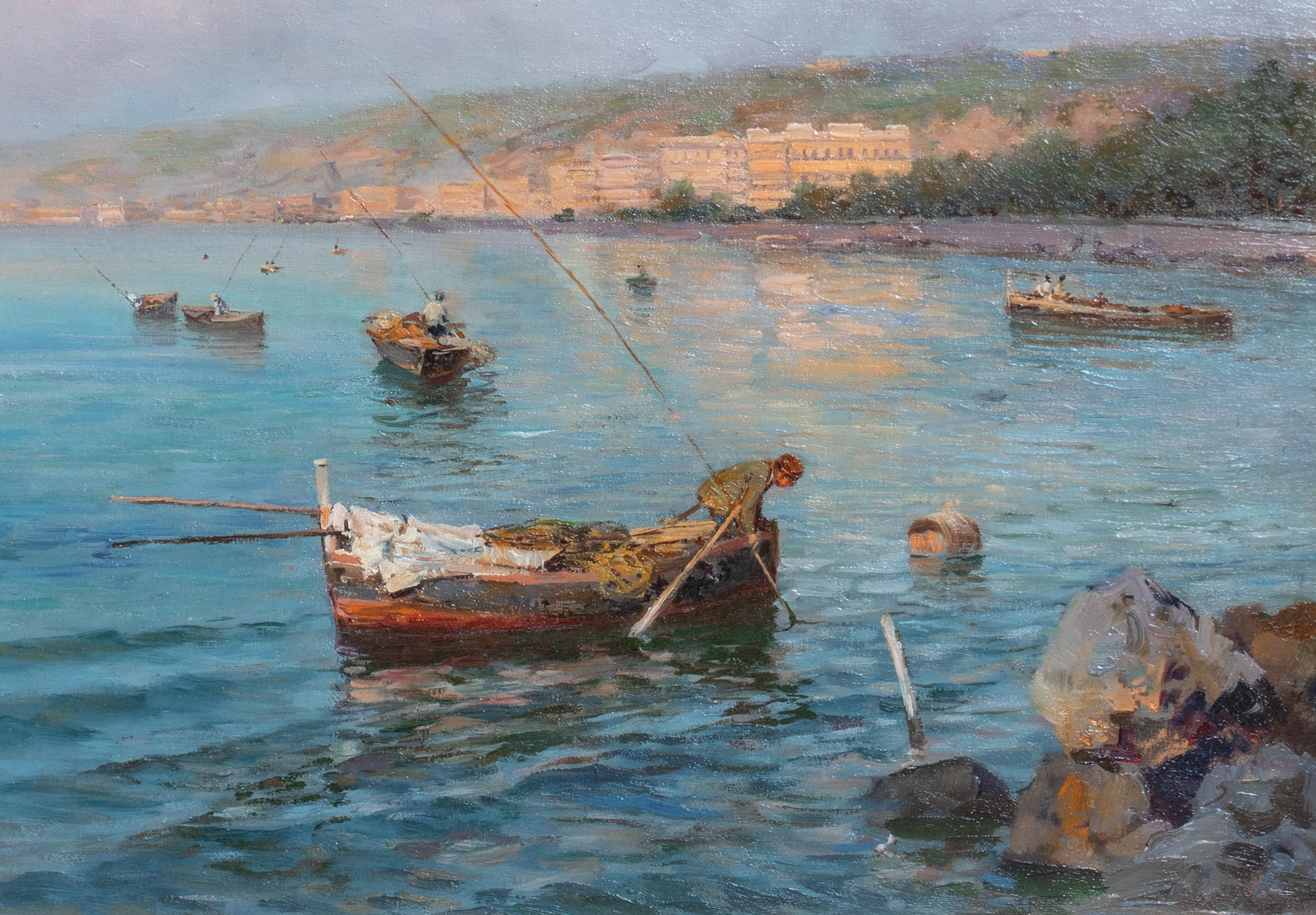 Fishing Off The Bay Of Naples  by GUISEPPE GIARDIELLO (1877-1920) For Sale 2