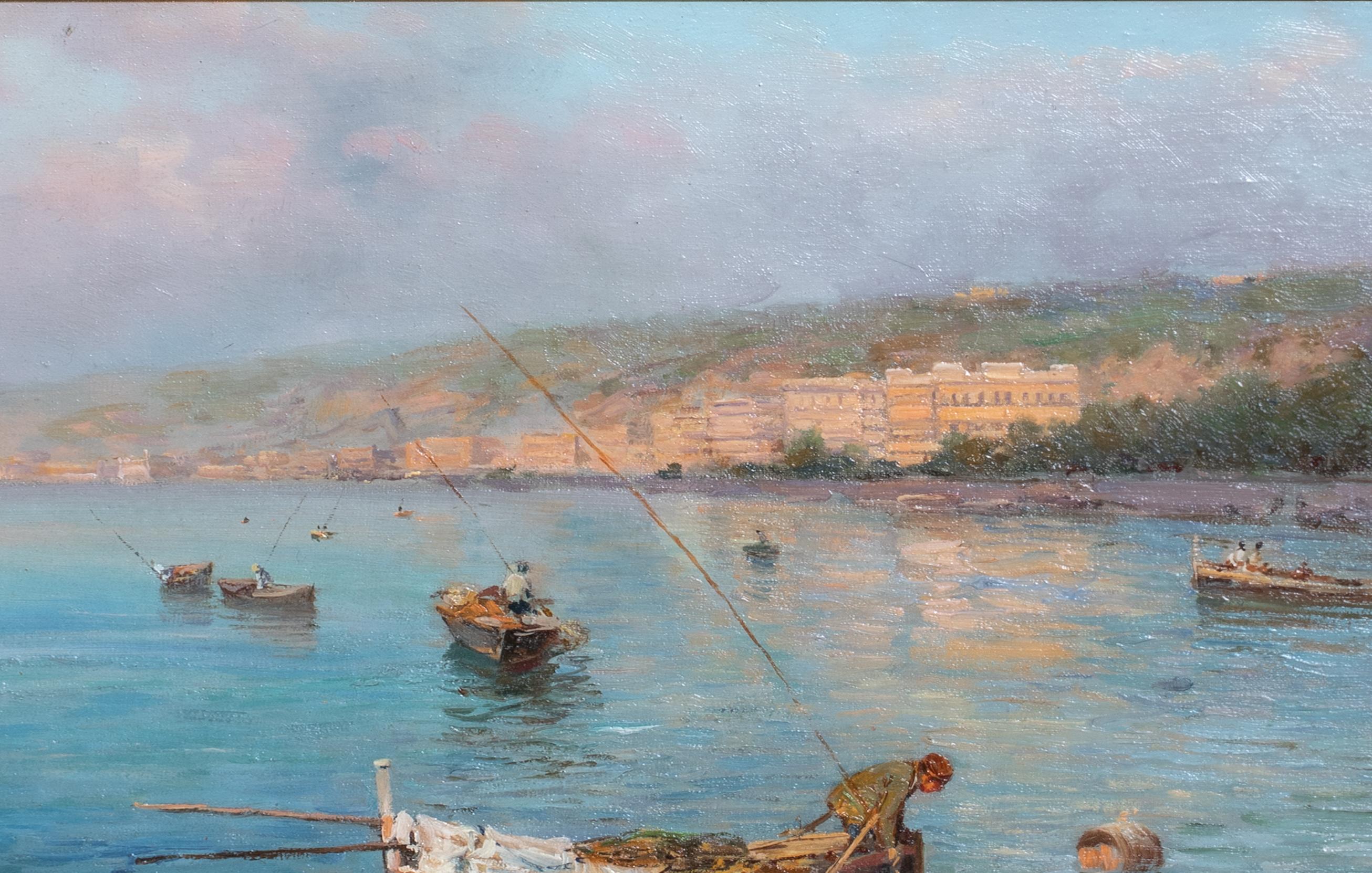 Fishing Off The Bay Of Naples  by GUISEPPE GIARDIELLO (1877-1920) For Sale 4
