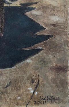 Porto di pesca olio su tela pittura paesaggio marino barche Arte europea